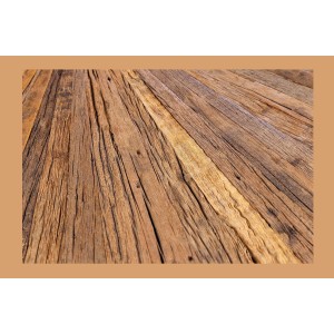 Table RAFTA – Bois de teck et verre trempé – Pied chromé – 140 cm – Ronde – Style contemporain