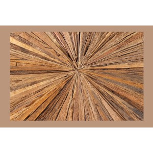 Table de salle à manger RAFTA – Bois de teck et verre trempé – Pied chromé – 120 cm – Ronde – Style contemporain