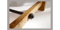 Table de salle à manger RANCHO – Bois de pin recyclé verni – 240 cm – Style rustique