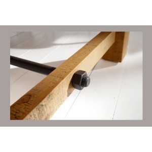 Table de salle à manger RANCHO – Bois de pin recyclé verni – 240 cm – Style rustique