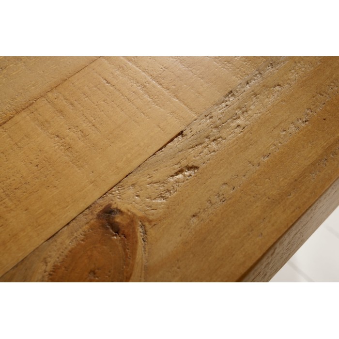 Table de salle à manger RANCHO – Bois de pin recyclé verni – 240 cm – Style rustique