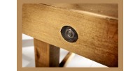 Table de salle à manger RANCHO – Bois de pin recyclé verni – 240 cm – Style rustique