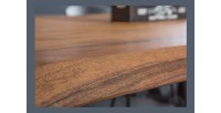 Table de salle à manger ARKAYA – Bois massif d’acacia verni et métal noir – 160 cm – Style industriel