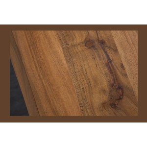Table de salle à manger ARKAYA – Bois massif d’acacia verni et métal noir – 160 cm – Style industriel