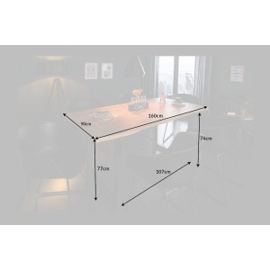 Table ARKAYA en bois d'acacia 160cm dimensions