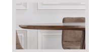 Table de salle à manger KANOVA 120 cm – Plateau rond en chêne foncé et pied central design – Style contemporain