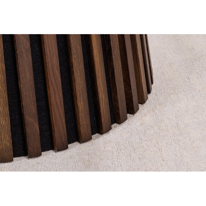 Table de salle à manger KANOVA 120 cm – Plateau rond en chêne foncé et pied central design – Style contemporain
