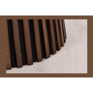 Table de salle à manger KANOVA 120 cm – Plateau rond en chêne foncé et pied central design – Style contemporain