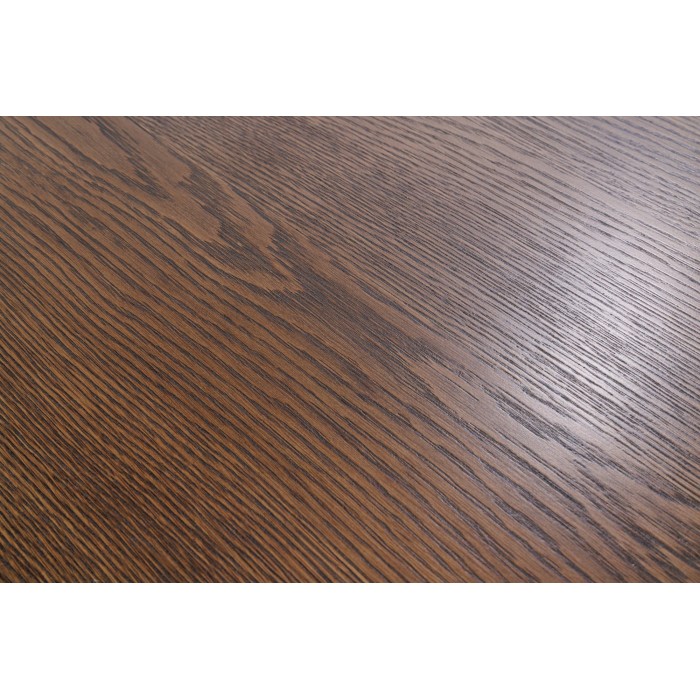Table de salle à manger KANOVA 120 cm – Plateau rond en chêne foncé et pied central design – Style contemporain
