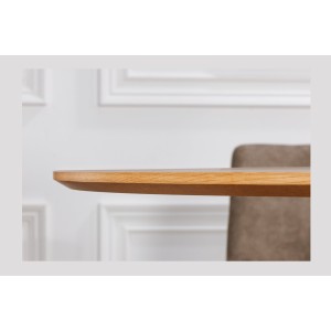 Table KANOVA 140 cm – Plateau rond en chêne clair et pied central design – Style contemporain
