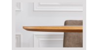 Table de salle à manger KANOVA 120 cm – Plateau rond en chêne clair et pied central design – Style contemporain