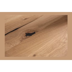 Table de salle à manger ZENTOR 240 cm – Plateau en chêne sauvage huilé et pieds métal noir – Esprit industriel élégant