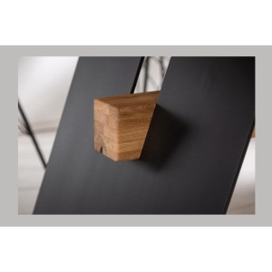 Table de salle à manger ZENTOR 240 cm – Plateau en chêne sauvage huilé et pieds métal noir – Esprit industriel élégant