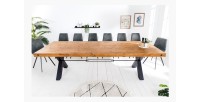 Table CAVARA en bois de pin 300cm avec pieds en X vu de face