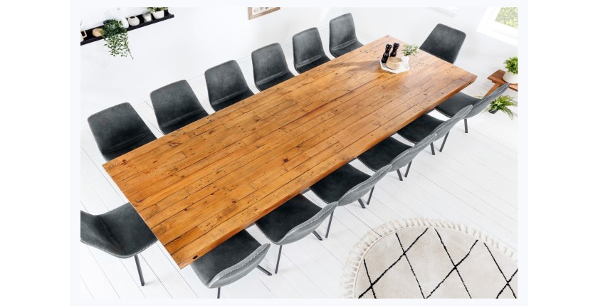 Table CAVARA en bois de pin 300cm avec pieds en X vu de haut