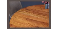 Table de salle à manger TALMA 130 cm – Plateau rond en acacia verni – Esprit rustique et chaleureux