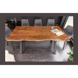 Table ARKAYA 180cm en bois d'acacia avec pieds en X vu de face
