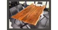 Table ARKAYA 180cm en bois d'acacia avec pieds en X vu de haut
