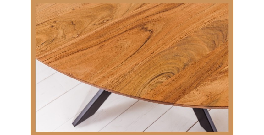 Zoom sur le plateau de la table SOLARA ronde 130cm
