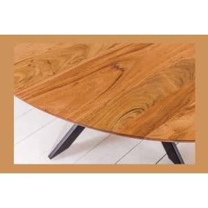 Zoom sur le plateau de la table SOLARA ronde 130cm