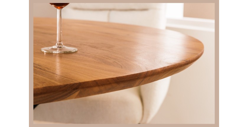 Zoom sur la tranche de la table SOLARA ronde 130cm