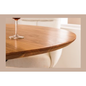 Zoom sur la tranche de la table SOLARA ronde 130cm