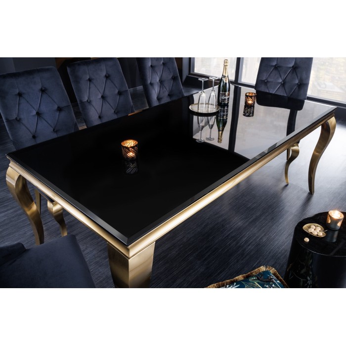Table VELENA dorée 200cm vu de haut