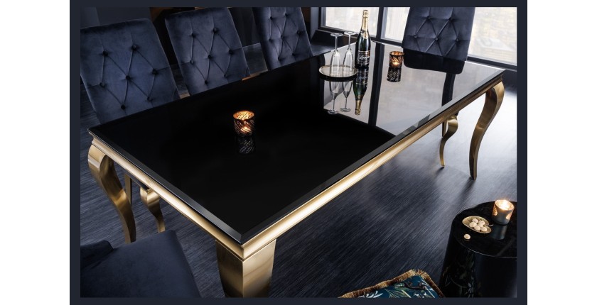 Table VELENA dorée 200cm vu de haut