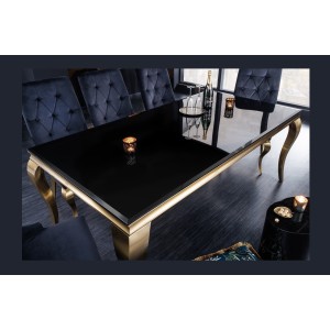 Table VELENA dorée 200cm vu de haut