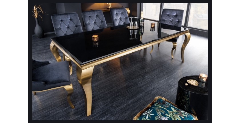 Table VELENA dorée 200cm mise en situation