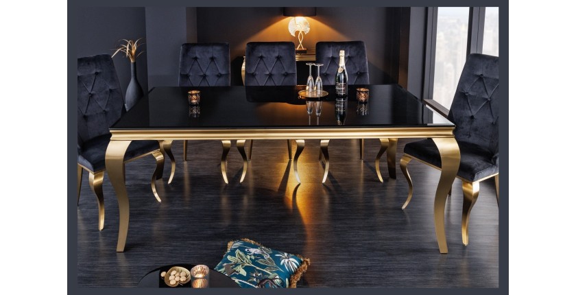Table VELENA dorée 200cm vu de face