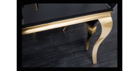 Zoom sur le plateau de la table dorée VELENA 200cm