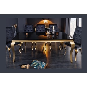 Table VELENA 180cm dorée vu de face