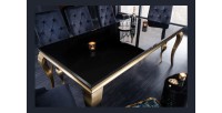 Table VELENA 180cm dorée vu de côté