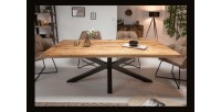Table rectangulaire SOLARA en manguier 160cm vu de face