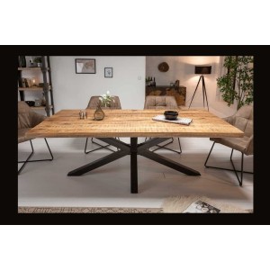 Table rectangulaire SOLARA en manguier 160cm vu de face