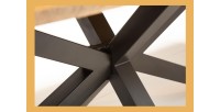 Zoom sur les détails de la table SOLARA en bois de manguier 160cm