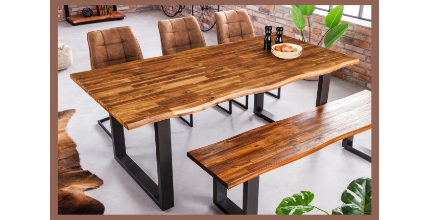 Table NALKO en bois d'acacia 160cm vu de côté