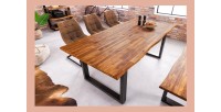 Table NALKO en bois d'acacia 200cm vu de côté