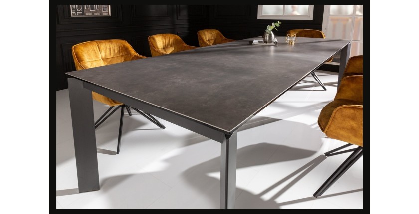 Table FORZA noire extensible jusqu'à 240cm vu de côté