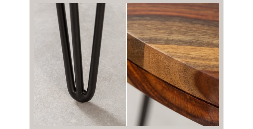 Zoom sur les détails de la table ORBO 80cm