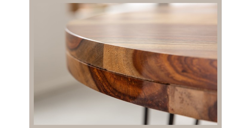 Zoom sur la tranche de la table ORBO 80cm