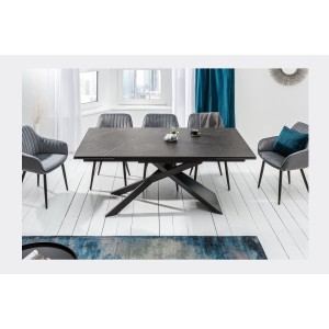 Table STELIX noire extensible jusqu'à 260cm sans extension
