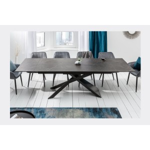 Table STELIX noire extensible jusqu'à 260cm avec deux extensions