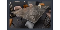 Table rectangulaire STELIX grise anthracite vu de côté