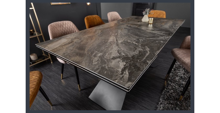 Table rectangulaire STELIX grise anthracite vu de côté