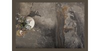 Zoom sur la texture de la table STELIX grise anthracite