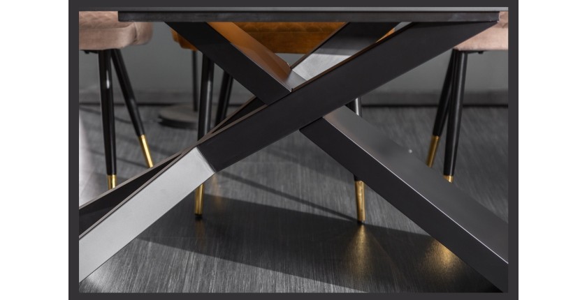 Zoom sur les pieds de la table STELIX grise anthracite