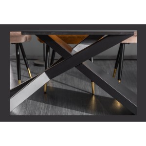 Zoom sur les pieds de la table STELIX grise anthracite