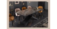 Table rectangulaire STELIX grise anthracite vu de côté sans extension